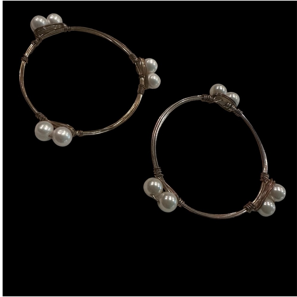 Chunky Gold Wire Wrap Bangle Stackable Bracelets … - image 4